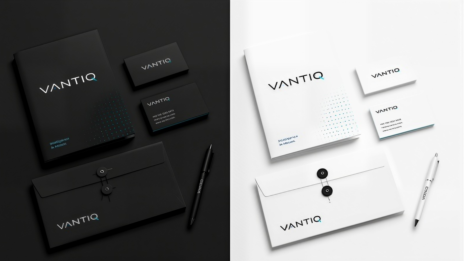 VANTIQ branded stationery and identity system